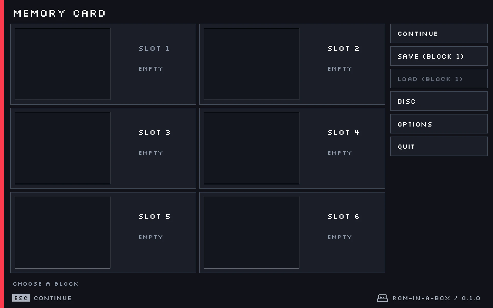 The Disc menu